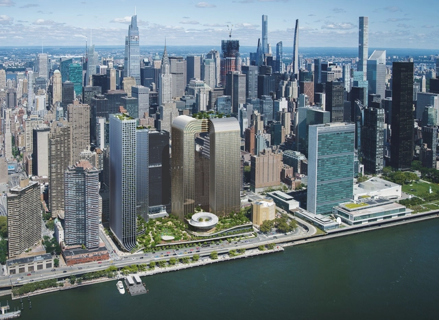 BIG projeta torres em balanço na orla marítima de Manhattan - Imagem de Destaque