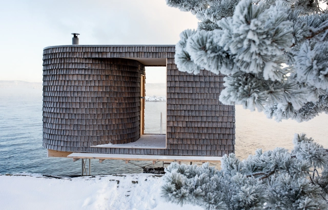 Sauna Hotspot / Oslo Works - Fotografía exterior, Comunidad, Puerta, Fachada
