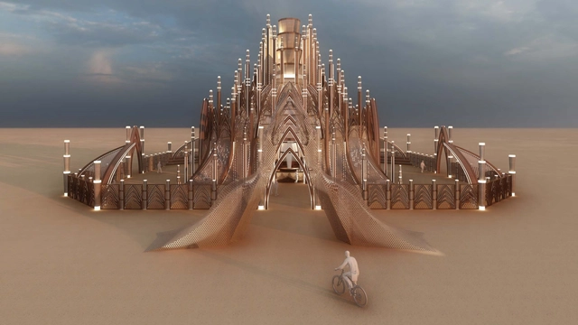 Burning Man divulga projeto para o Templo de 2024 com influências neogóticas - Imagem de Destaque