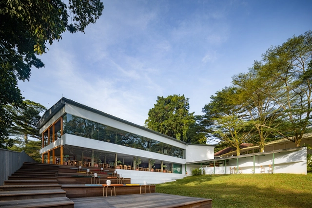 新加坡现代主义建筑群改造，AIR - 环形校园和烹饪俱乐部 / OMA - 建筑图, 餐厅, 花园, 表皮