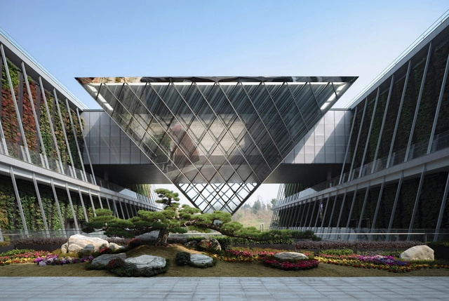 海天集团研发总部 / 中国建筑西南设计研究院 - 建筑图, 办公设施, 花园, 表皮