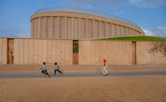 Nokha Village Community Centre / Sanjay Puri Architects - Exterior Photography, Community Center, Facade, Door