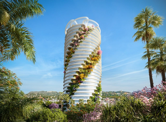 Foster + Partners Unveils Design for Office Tower with Spiraling Gardens in Los Angeles, US - Featured Image
