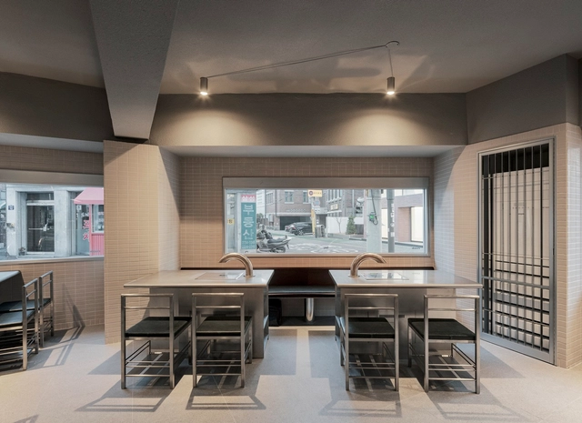nok, 錄 Restaurant / orosy studio - Interior Photography, Restaurant & Bar Interiors, Kitchen, Table, Chair, Lighting