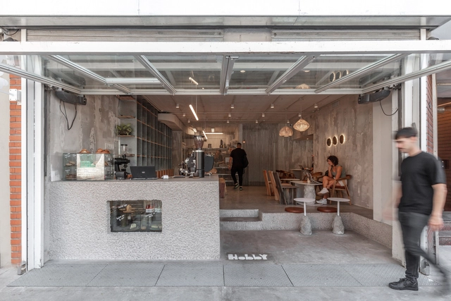 Hobby - Café de especialidad / cupla arquitectura - Planos, Interiores De Cafeterías, Fachada, Fijación Vigas