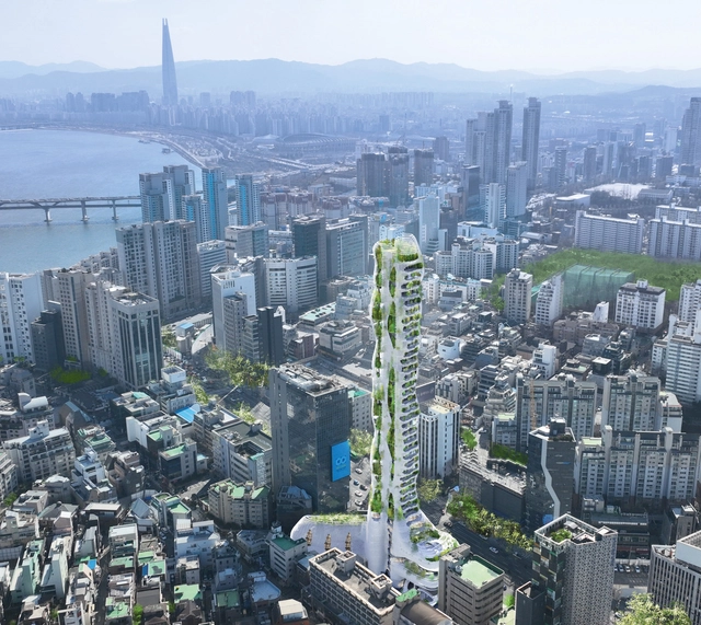 J. Mayer H. Architects Wins Competition to Design Water-Inspired "Cheongdam Tower" in Seoul, South Korea - Featured Image