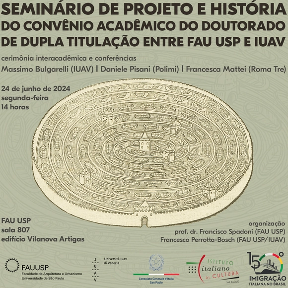Seminário de Projeto e História do convênio acadêmico do doutorado de dupla titulação entre FAU USP e IUAV  - Imagem de Destaque