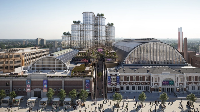 Heatherwick 在伦敦奥林匹亚更新中，安置褶皱玻璃天幕 - 主图