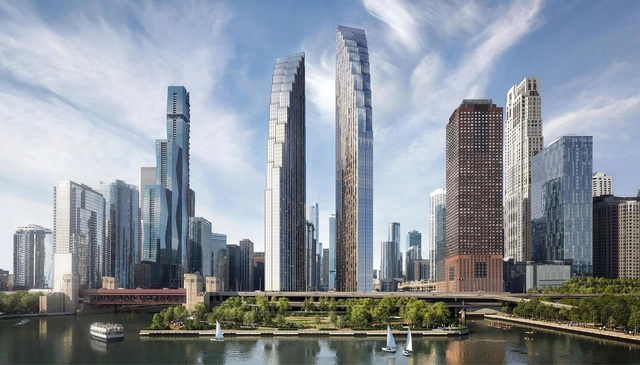 SOM projetará dois arranha-céus sobre fundações de edifício abandonado de Calatrava em Chicago - Imagem de Destaque