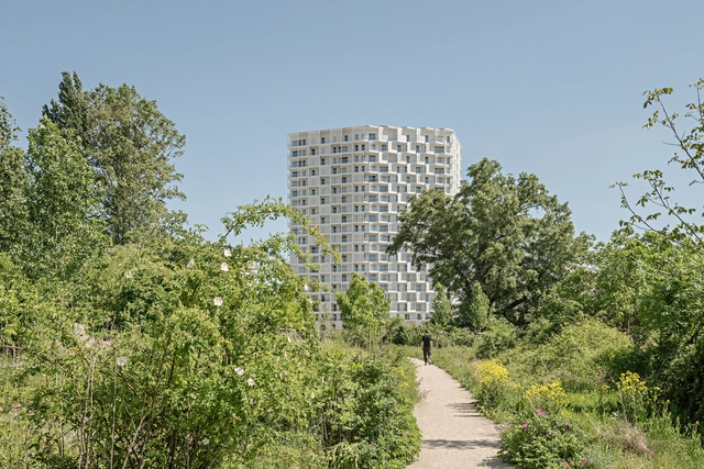 Nordbahnhof Residential High-Rise / Franz&Sue - Exterior Photography, Residential, Garden, Forest