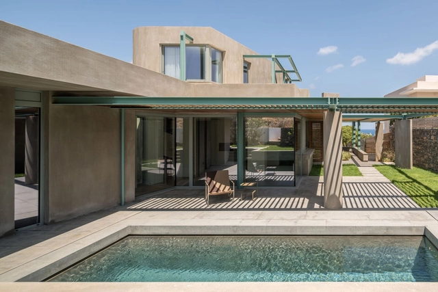 Pergola House / Entopos Architects - Exterior Photography, Houses, Facade, Lighting, Chair