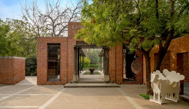 Under The Neem Tree Restaurant / Hiren Patel Architects - Exterior Photography, Restaurant, Garden, Door, Facade, Arch