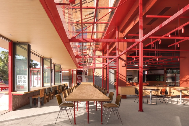 MEET&EAT 衡阳店 / LEL DESIGN STUDIO - 室内图, 餐厅酒吧室内设计, 梁, 门, 桌子, 椅子