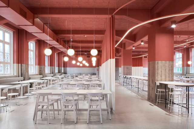 Hans & Werner / van Baal interior design + Tomasz Budnicki - Interior Photography, Restaurant, Beam, Table, Chair