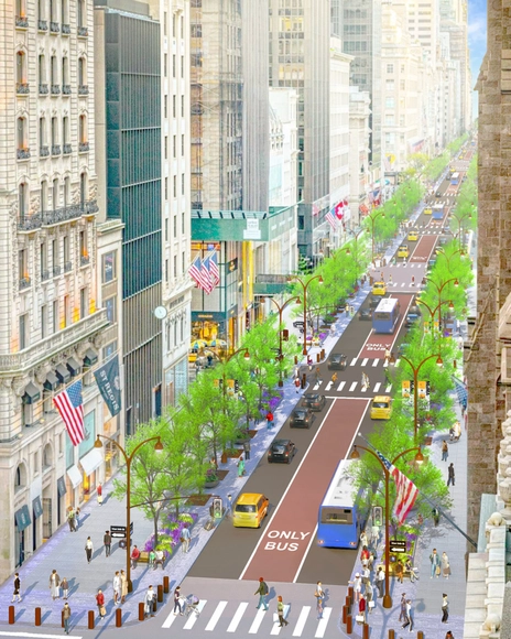 La ciudad de Nueva York presenta planes para transformar la Quinta Avenida en un bulevar para los peatones - Imagen Principal