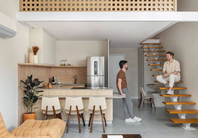 Loft Campeche   / Maré Arquitetura e Interiores - Fotografia de Interiores, Interiores Residenciais, Cozinha, Mesa, Bancada