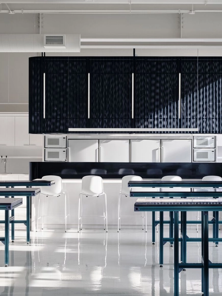 Vention Office / Ivy Studio - Interior Photography, Detail, Kitchen, Countertop, Table, Chair