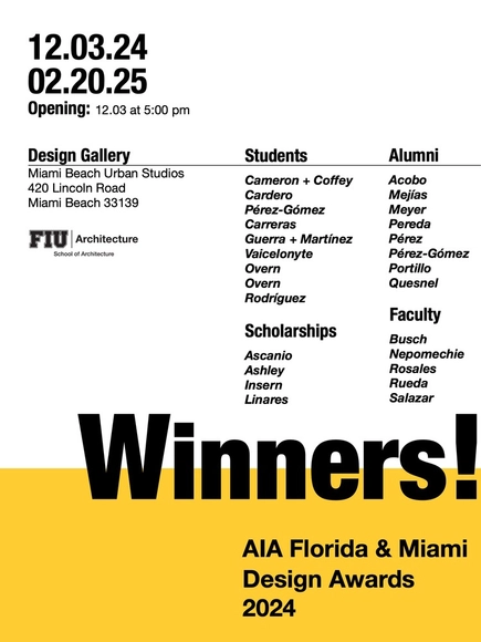Winners! AIA Florida & Miami Design Awards 2024 - Featured Image