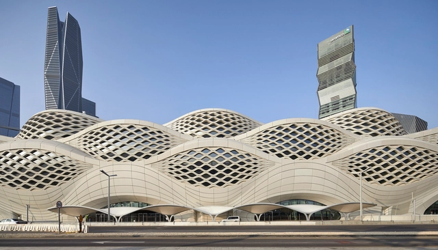 King Abdullah Financial District Metro Station / Zaha Hadid Architects - Exterior Photography,           Metro Station, Facade