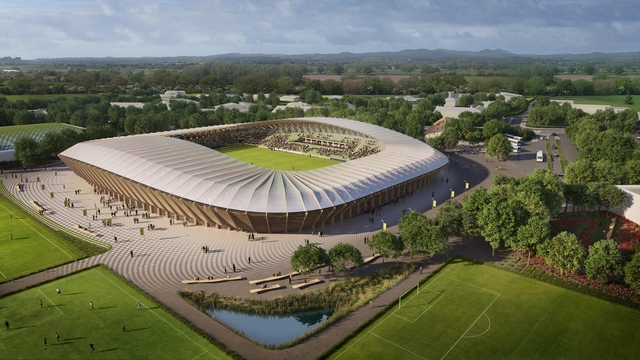 Zaha Hadid Architects Unveils First Ever All-Timber Football Stadium in Stroud, United Kingdom - Featured Image