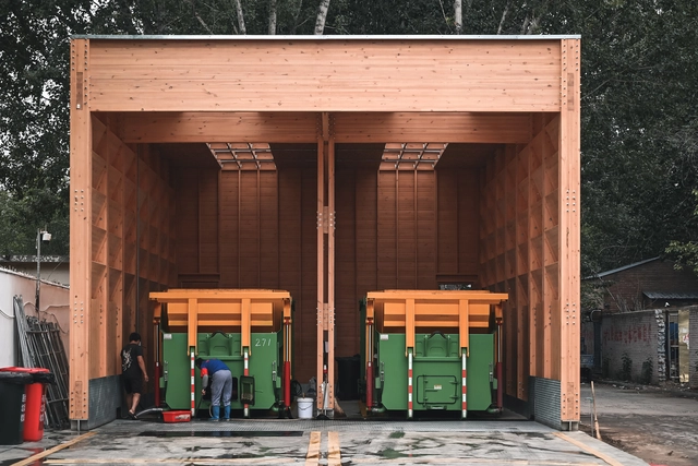 ایستگاه انتقال زباله Langfang Beifengdao / Atelier Ingarden - عکاسی داخلی، چوب