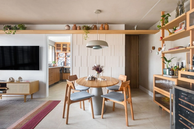 Apartamento AV / Mariana Jeronimo Arquitetura - Fotografia de Interiores, Interiores De Apartamentos, Cozinha, Mesa, Cadeira, Iluminação