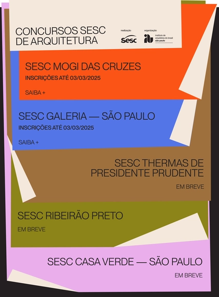 Inscrições abertas para os Concursos Sesc de Arquitetura, unidades Galeria (antigo Mappin) e Mogi das Cruzes - Imagem de Destaque