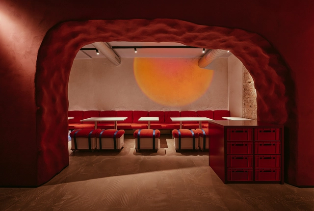 Funky Ramen Restaurant / Kidz Studio - Interior Photography, Restaurant, Lighting, Table, Chair