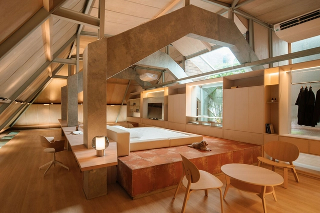 洋房阁楼改造 / RAD+ar (Research Artistic Design + architecture) - 室内图, 独立住宅, 灯, 椅子