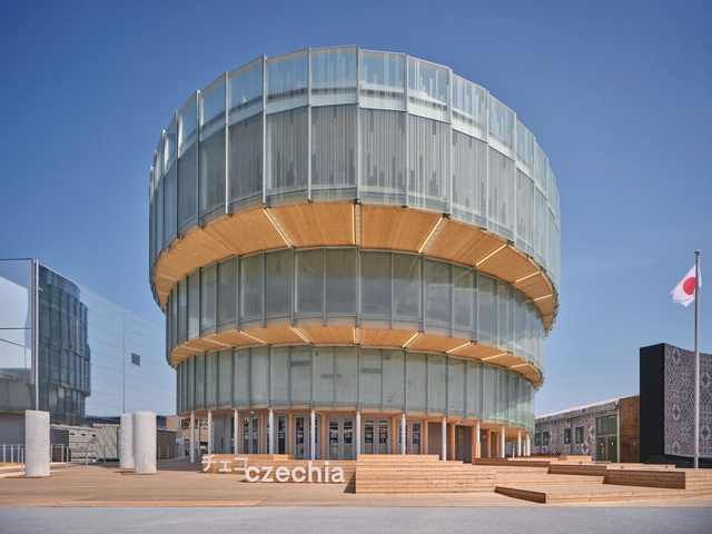 大阪世博会捷克馆，“反重力”玻璃螺旋 / Apropos Architects - 建筑图, 展馆