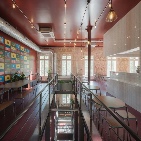 Gros Bao Marseille / Neri&Hu Design and Research Office - Fotografía interior, Restaurant, Escaleras, Barandas