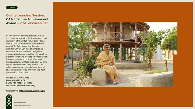 CAA Lifetime Achivement Award Lecture - Professor Yasmeen Lari - Featured Image