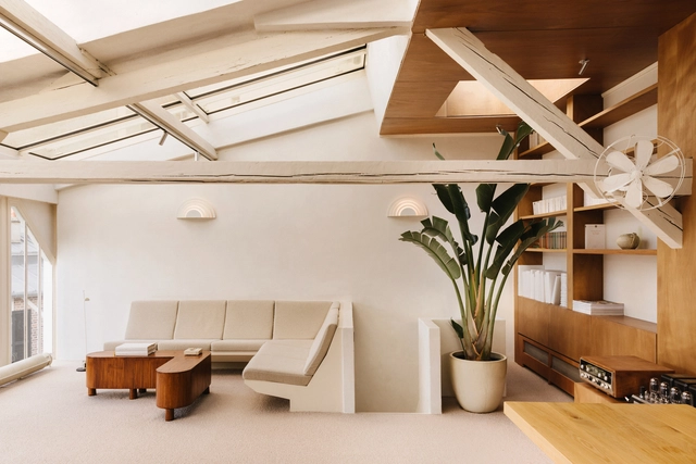 Apartment / Rudy Guénaire - Interior Photography, Apartment Interiors, Beam, Stairs, Lighting