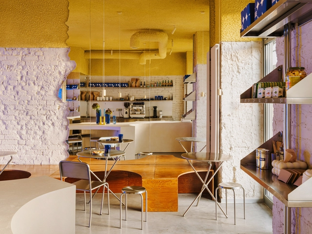Pastelowe Pâtisserie / Znamy się - Interior Photography, Interior Design, Kitchen, Lighting, Chair, Table