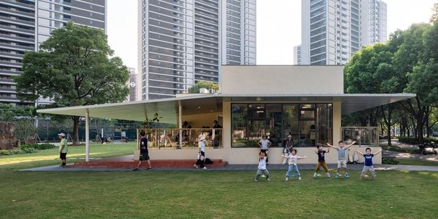 上海古北社区的两个服务站 / 阿科米星建筑设计事务所 - 建筑图, 社区建筑