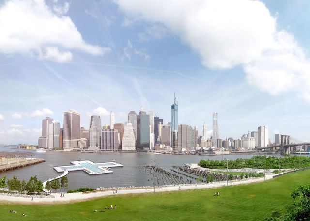 NYC’s First River-Based, Water-Filtering Pool Takes Shape at Pier 35 - Featured Image