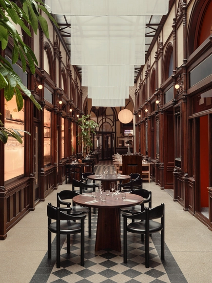 Misshumasshu Restaurant / Maja Bernvill - Interior Photography, Hospitality Interiors, Arch, Column, Arcade, Lighting