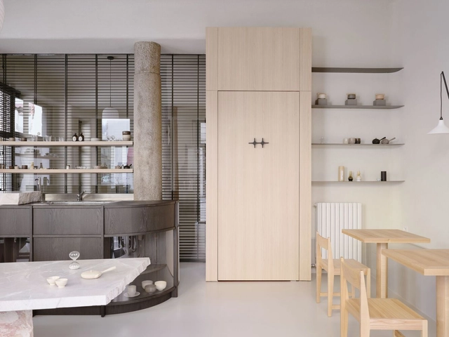 NOÏ Tea House and Pilates Studio / A I M - Interior Photography, Wellbeing, Lighting, Table, Chair