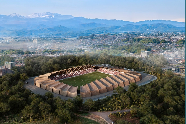 VUILD Designs Timber Stadium in Fukushima Drawing on Japanese Traditions of Renewal - Featured Image