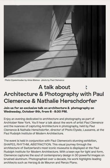 A Talk About Architecture & Photography with Paul Clemence & Nathalie Herschdorfer - Featured Image