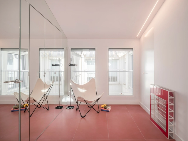 casa binôme / gon architects - Fotografía interior, Interiores Residenciales, Iluminación, Sillas