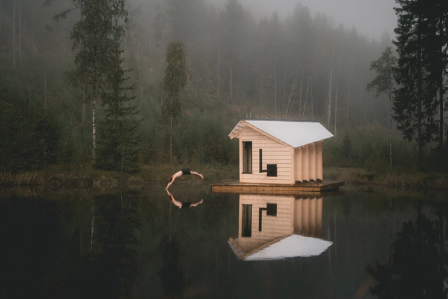 Sauna Water Cave / Rabagast Studio - Fotografía interior, Sauna, Bosque